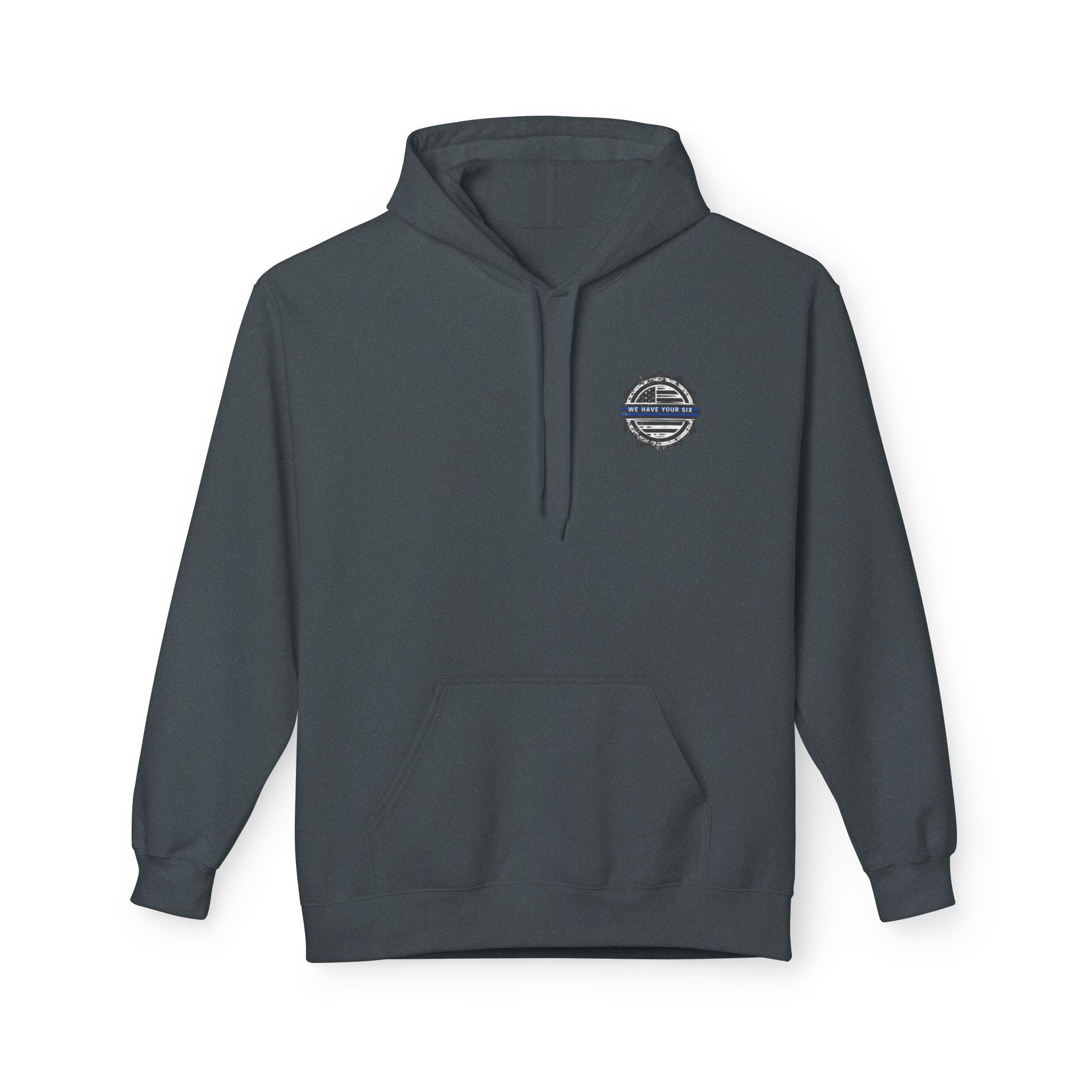 Thin Blue Line Skull Hoodie – Police Support American Flag Back Print