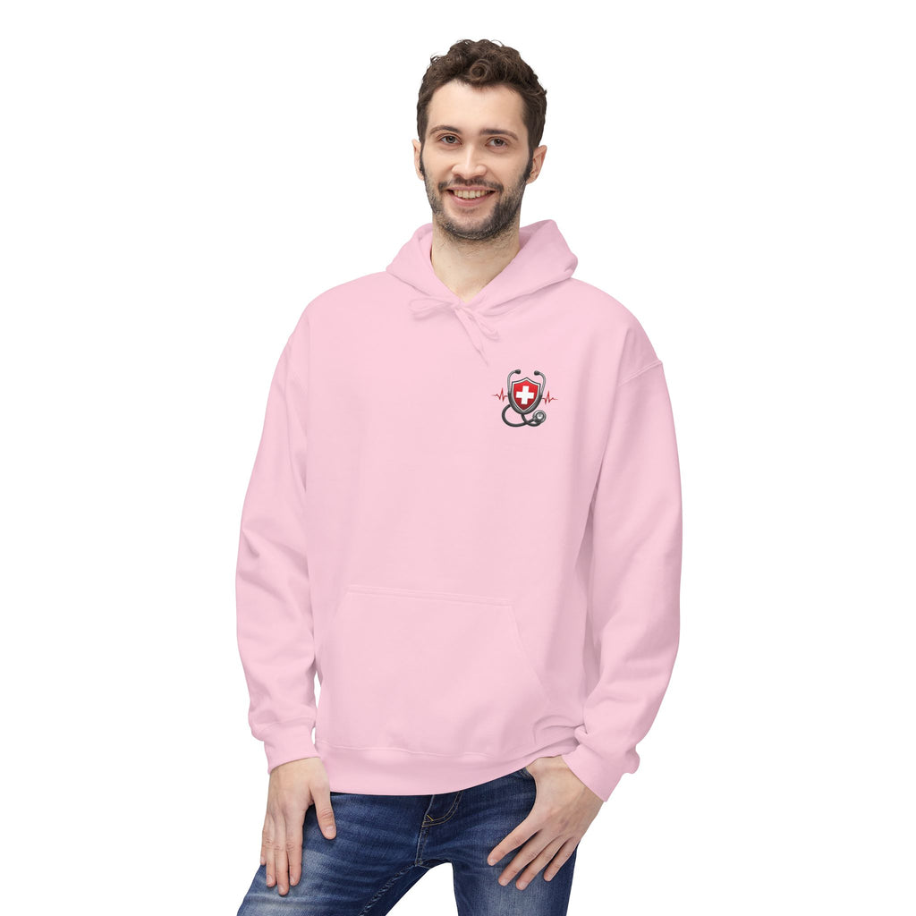 ER Nurse Hoodie - "Present in Chaos, Fueled by Caffeine & Compassion" Medical Staff Pullover