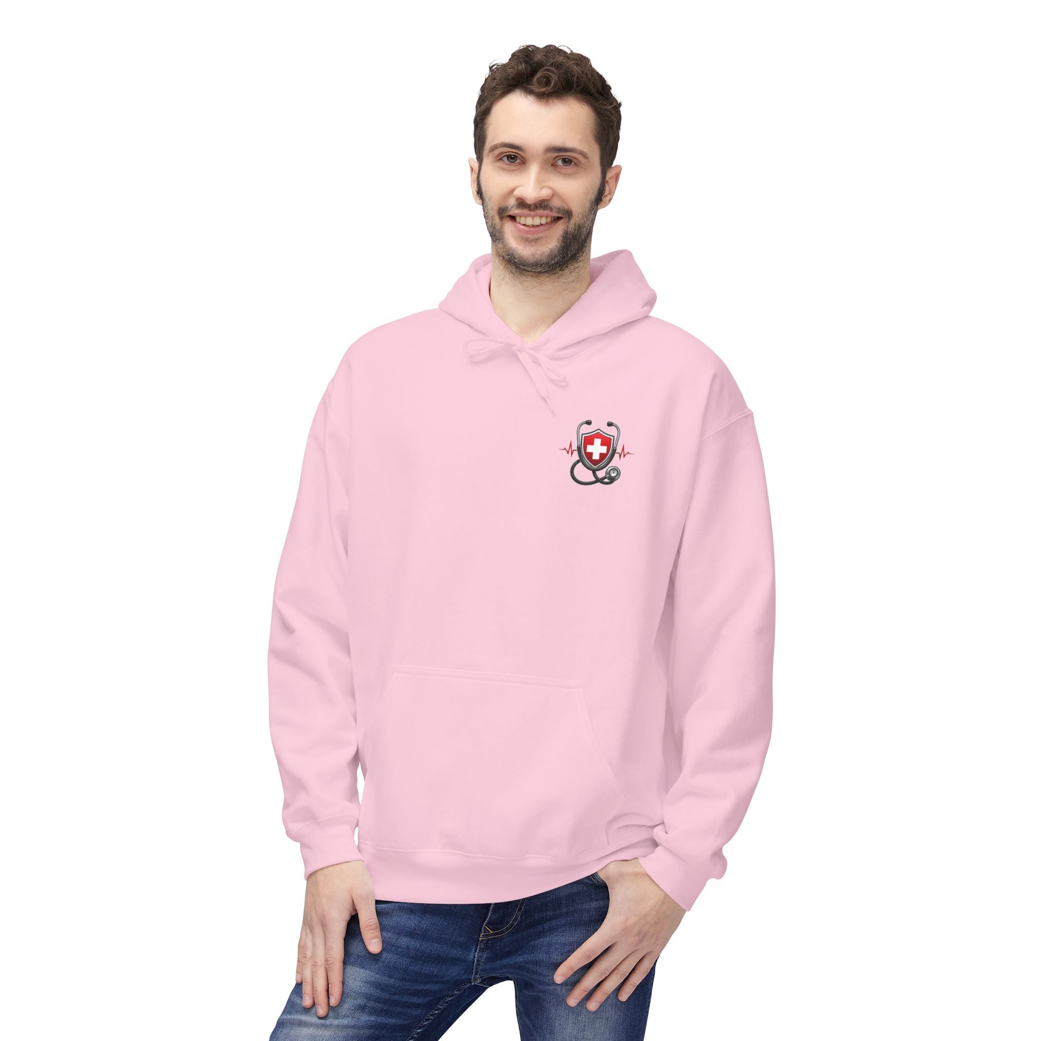 ER Nurse Hoodie - "Present in Chaos, Fueled by Caffeine & Compassion" Medical Staff Pullover
