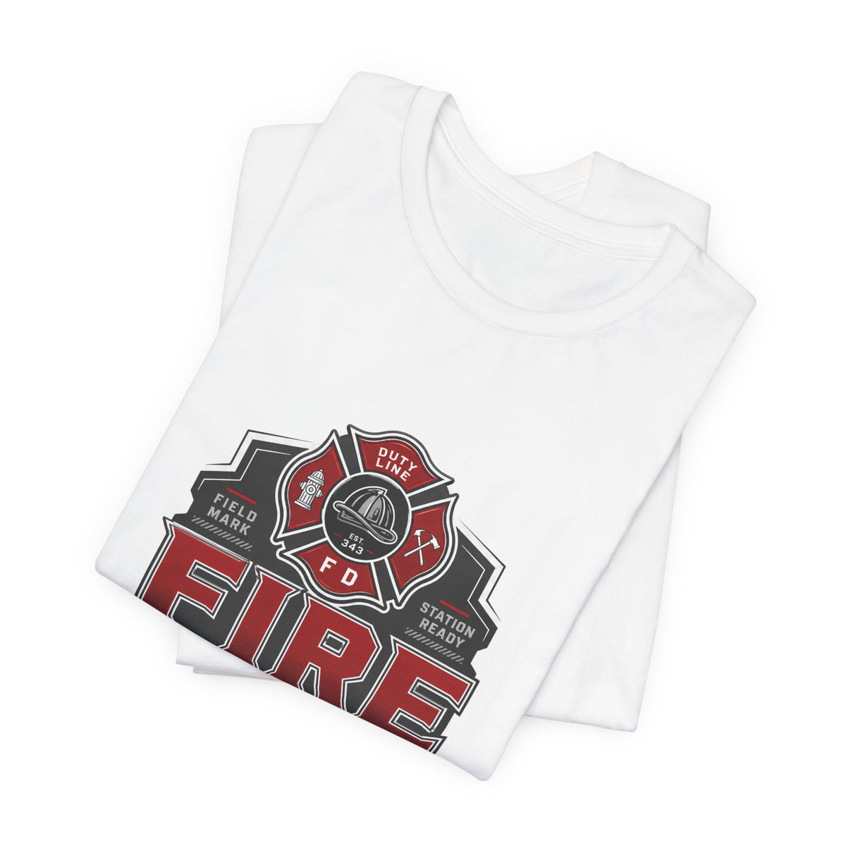 Firefighter T-Shirt — "Built for the Call" Fire Dept Badge Tee