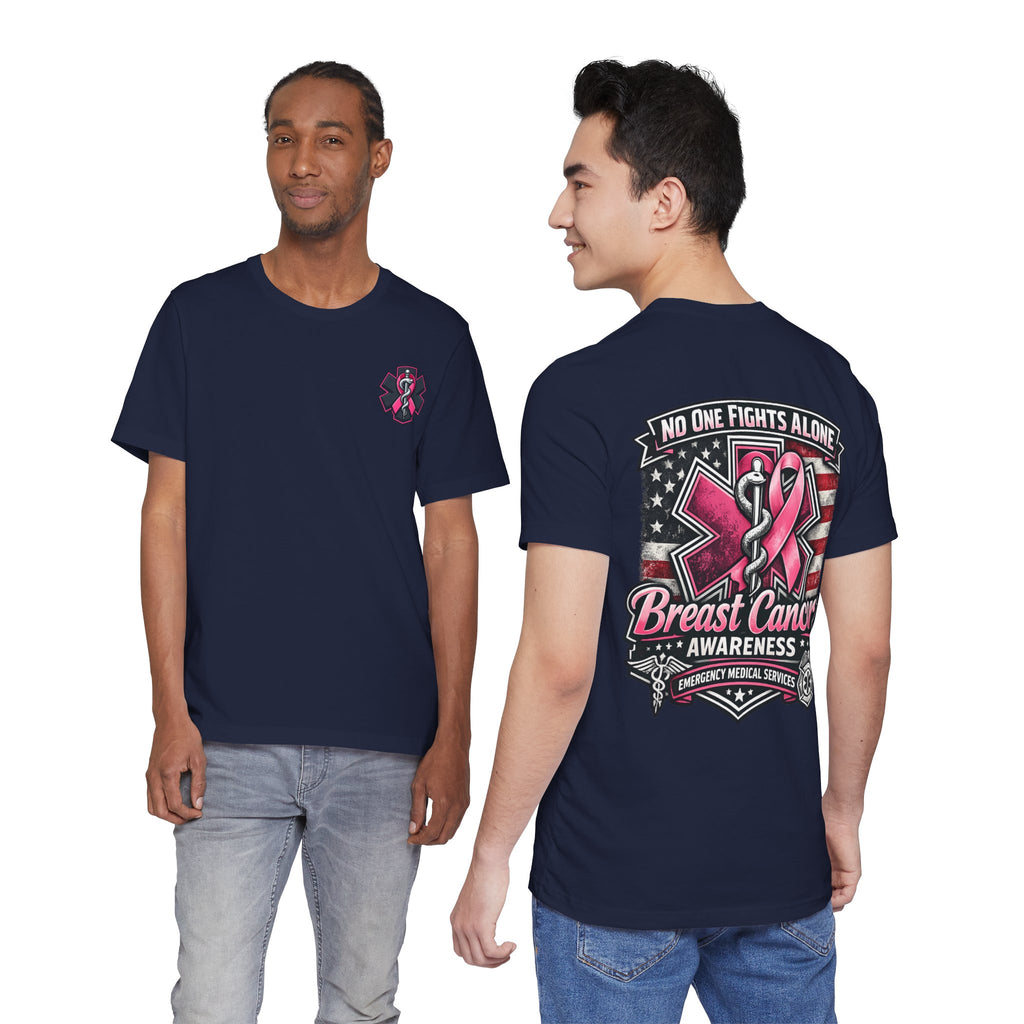 No One Fights Alone – Breast Cancer Awareness EMS T-Shirt