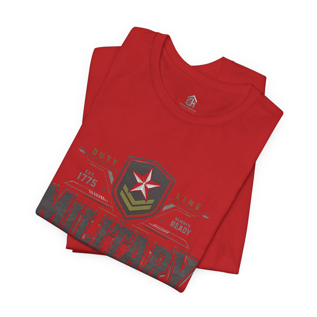 Military Graphic Tee — "No Better Friend, No Worse Enemy" Patriotic Crewneck