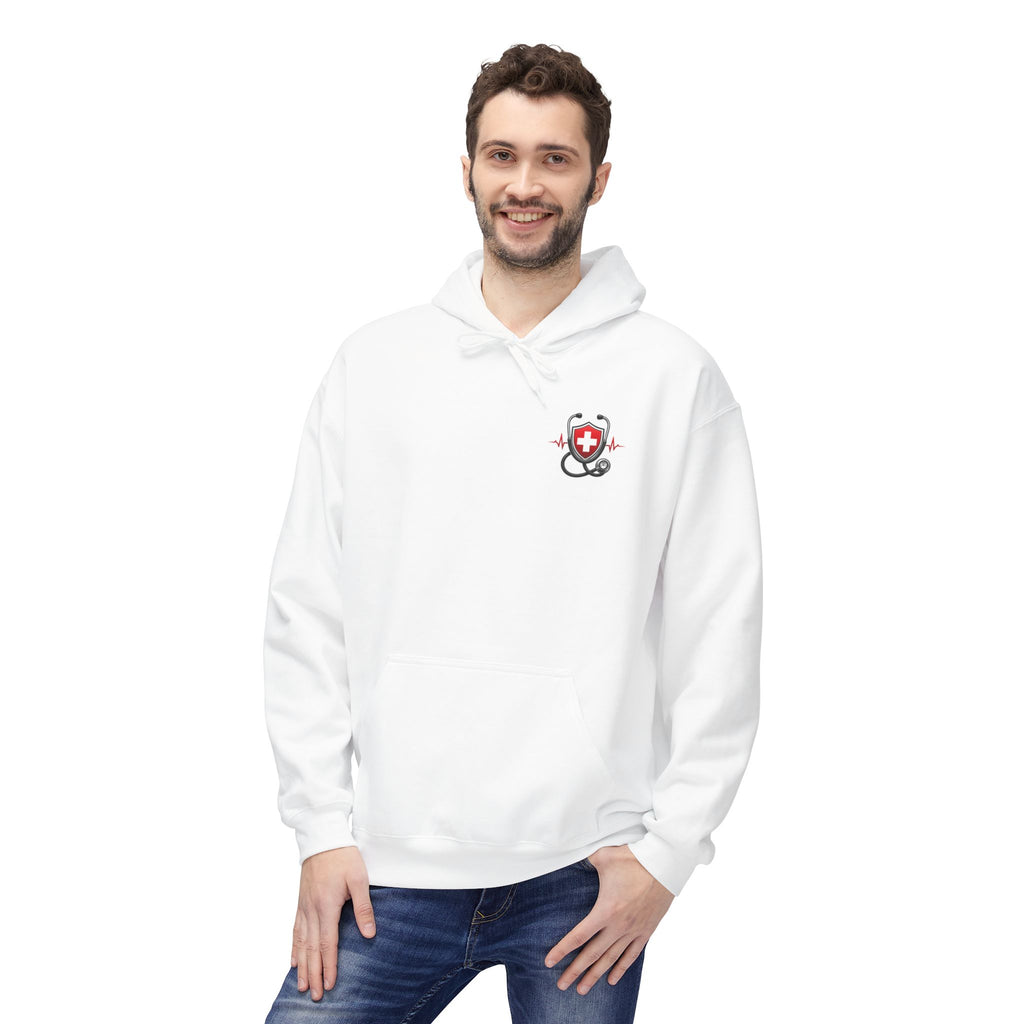 ER Nurse Hoodie - "Present in Chaos, Fueled by Caffeine & Compassion" Medical Staff Pullover