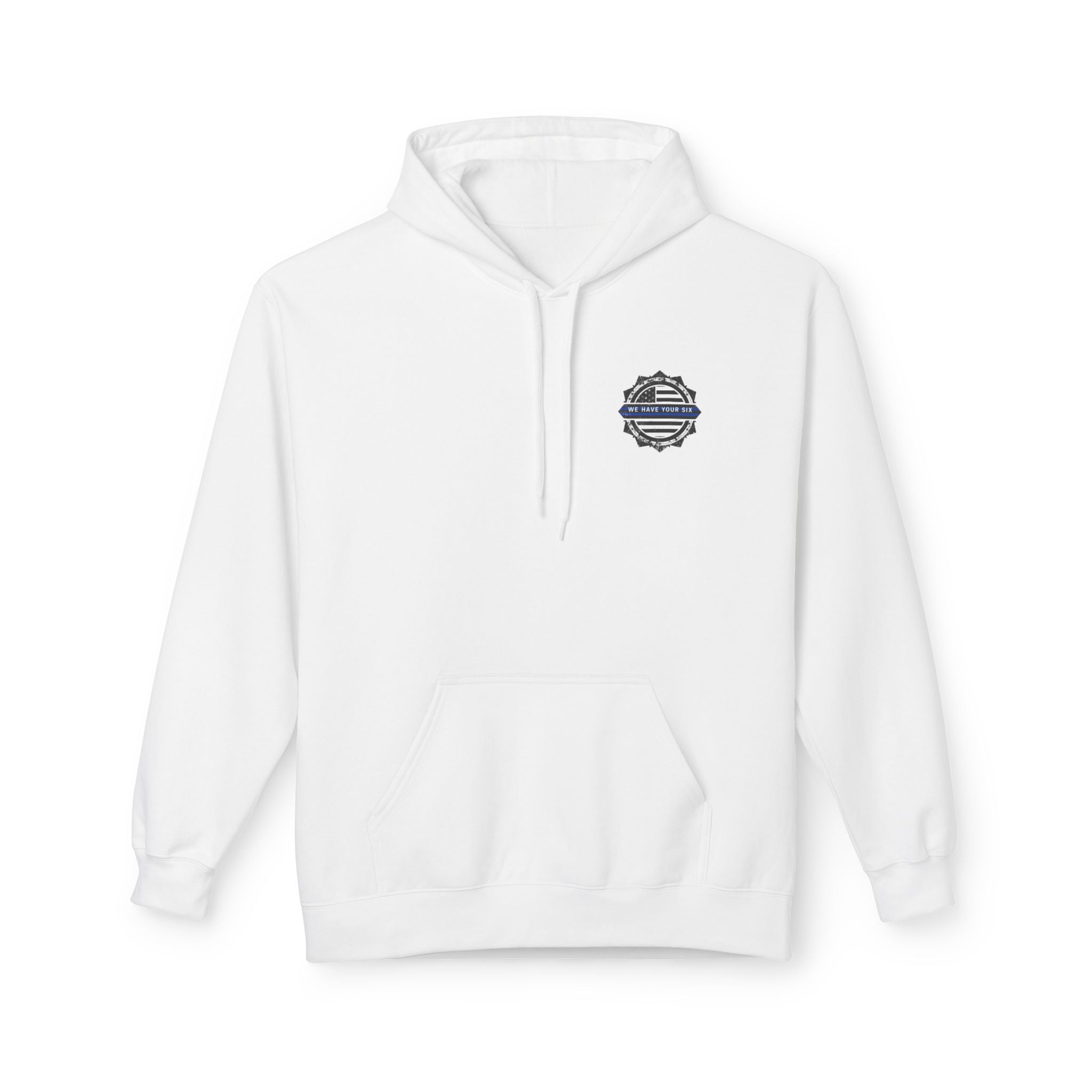 Thin Blue Line Skull Hoodie – Police Support American Flag Back Print