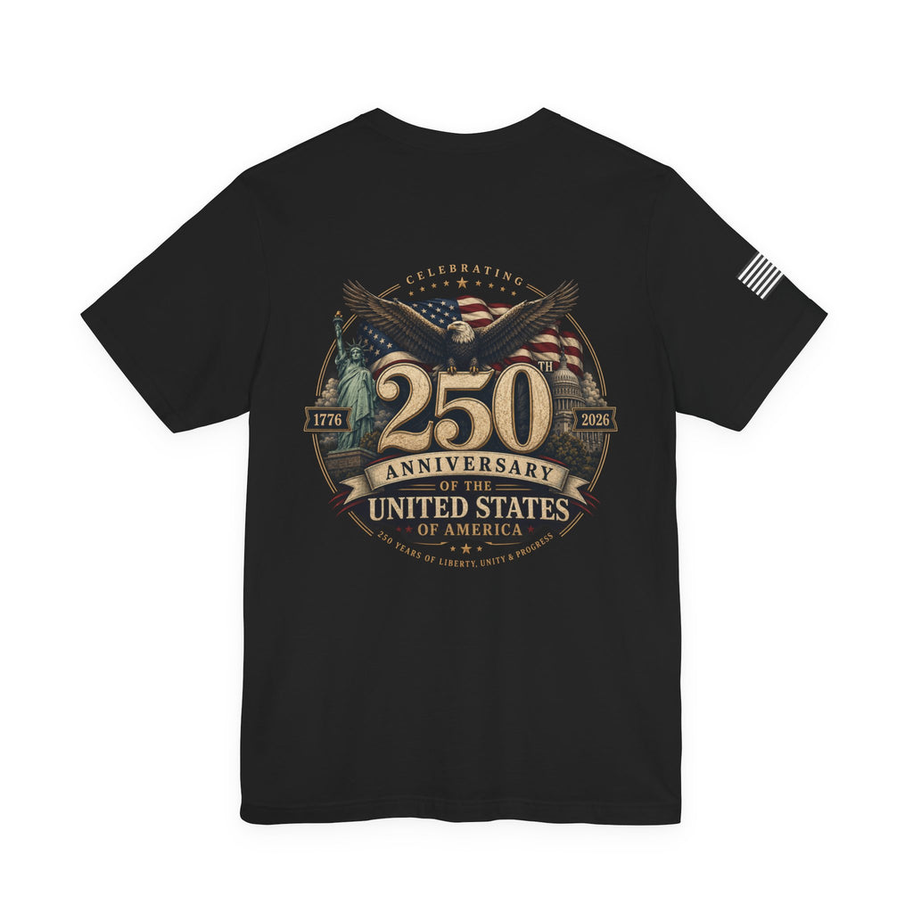 250th Anniversary USA T‑Shirt — American Eagle & Flag Commemorative Tee