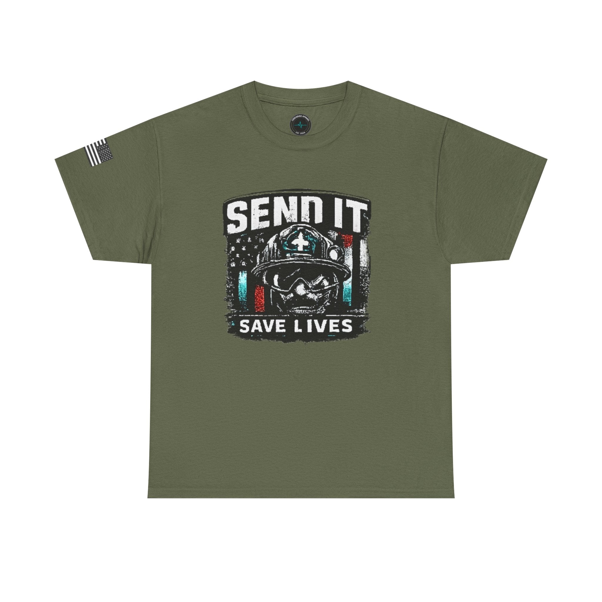 Send It Save Lives T‑Shirt — EMS/Paramedic Rescue Helmet Tee
