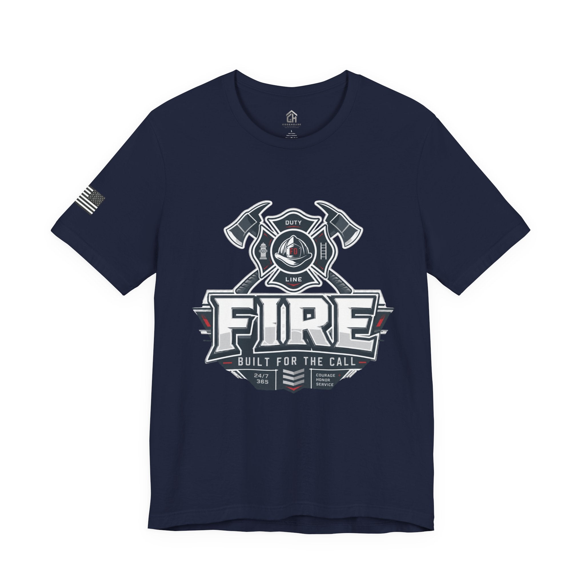 Firefighter T-Shirt — "Fire Built for the Call" Graphic Tee