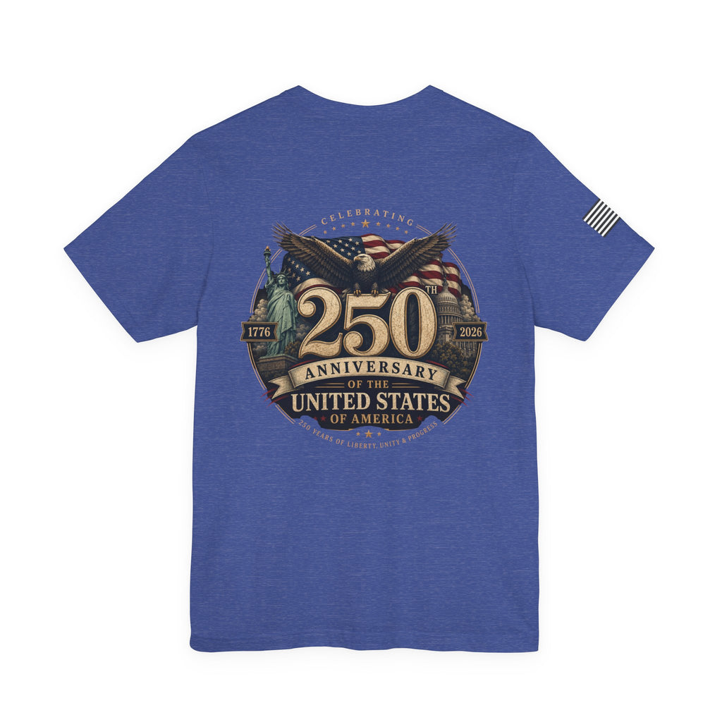 250th Anniversary USA T‑Shirt — American Eagle & Flag Commemorative Tee