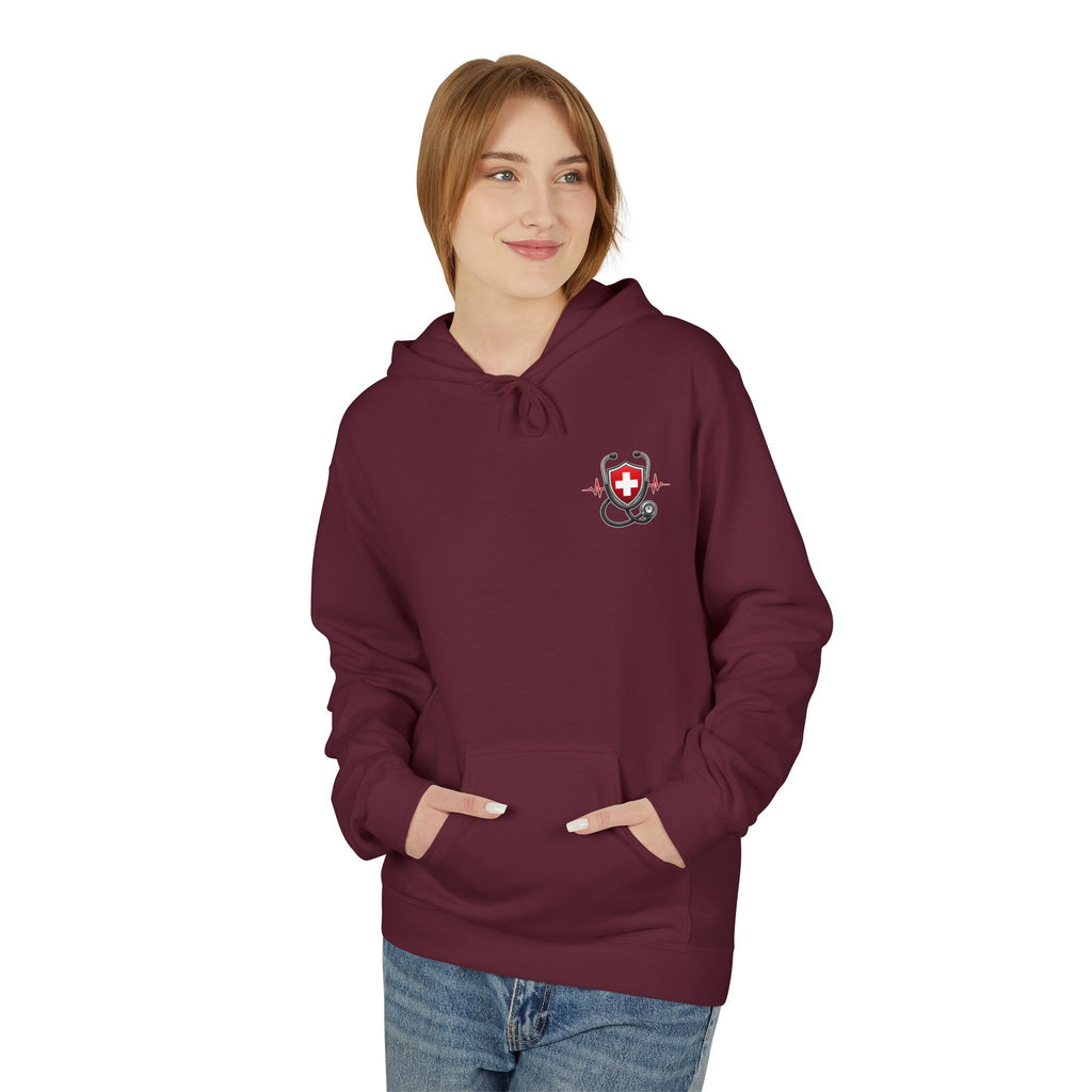 ER Nurse Hoodie - "Present in Chaos, Fueled by Caffeine & Compassion" Medical Staff Pullover