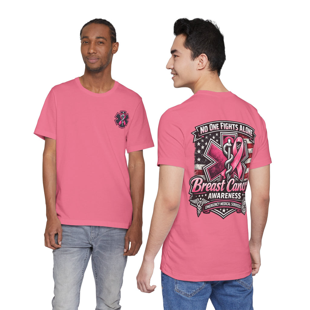 No One Fights Alone – Breast Cancer Awareness EMS T-Shirt