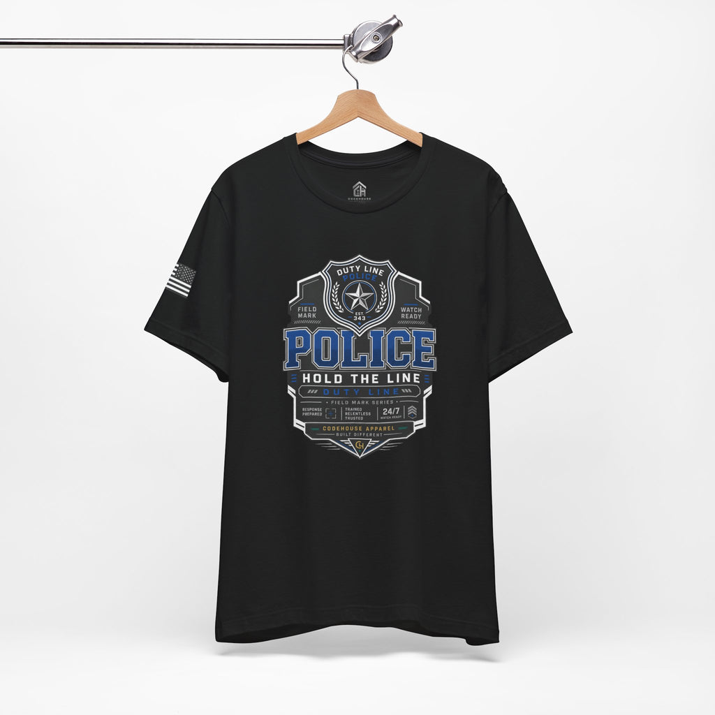 Hold the Line Police Badge Tee