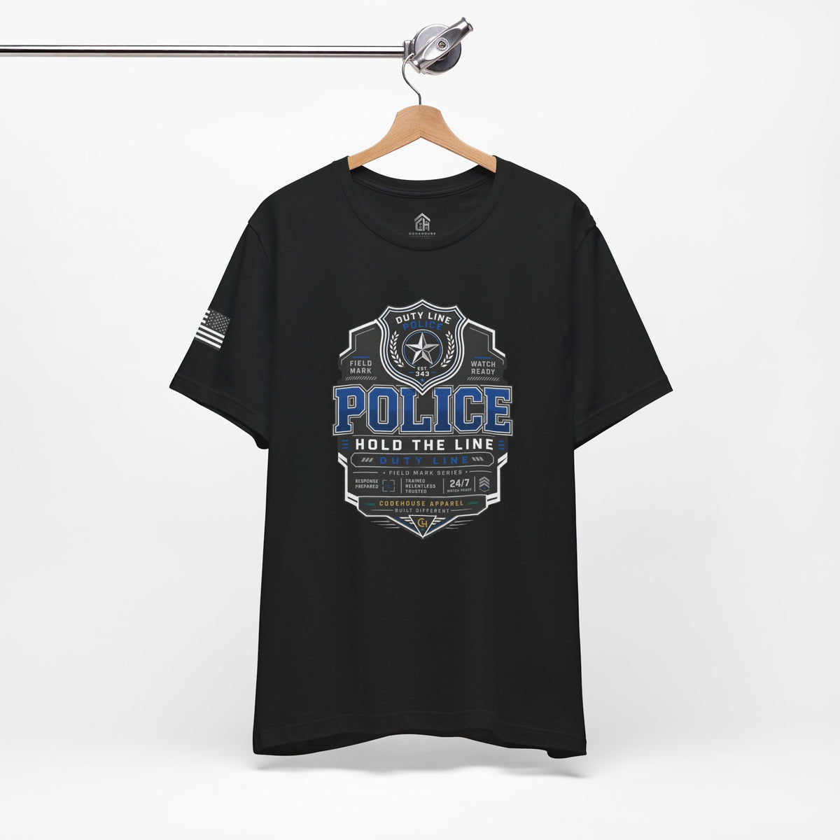 Hold the Line Police Badge Tee